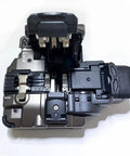 Pro Grade Optical Fiber Cleaver Featuring Motorized Blade And Automatic Rotation Bluetooth Sync for seamless splicing, close-up view of cleaver mechanism.