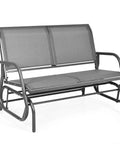 Two Person Swing Glider Chair 48 Inch Spacious Outdoor Lounge Bench For Patio Backyard Poolside Lawn Indoor Use Durable Steel Frame Weatherproof Fabric Cozy And Chill