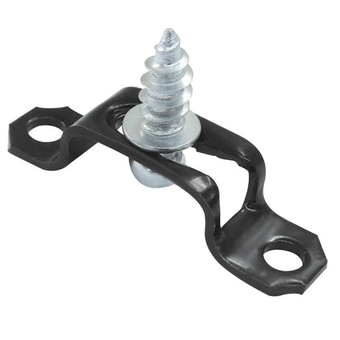 Black Concealed Half Pass Furniture Connectors 20 Pack Reinforced Cold Rolled Steel Anti Corrosion Fasteners Tool Free Modular Cabinet Hardware Adjustable No Sweat Assembly Rock Solid Build with screw detail.