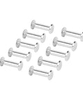 Image of stainless steel M4 binding posts, flat round head rivet studs for DIY leather craft, 50 piece set.