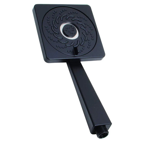 Kubos Exhilaration High Pressure Handheld Shower Head Matte Black Finish, 2 GPM, 4 Pattern Adjustable Showerhead, Modern Square Design.