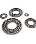 Heavy Duty Thrust Needle Roller Bearings With Matched Washers 80mm Bore 105mm Outer Diameter Chromium Steel components displayed from various angles.
