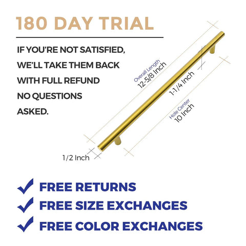 Top Notch Brushed Brass Cabinet Handles 30 Pack Drawer Pulls With 10 Inch Hole Centers dang solid rust resistant stainless steel measurements