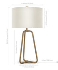 25.5 Inch Tall Table Lamp With White Fabric Shade And Brass Finish Delivers A Cozy Diffused Glow, Ideal For Nightstands