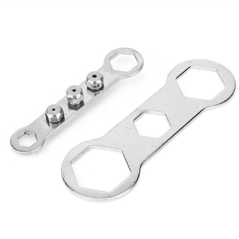 Metal components of Rivet Nut Gun Adapter Kit With Manual Handle For Drill Assisted Pulling And Screwing Applications, Black.