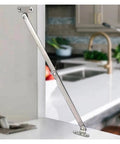 Self Closing Reversible Door Hinge Set For Cabinets 2 Pack Pro Grade Stainless Steel in kitchen setting