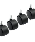Four 1.5 Inch Swivel Caster Wheels With 8 Mm M8 Threaded Stem Heavy Duty Nylon Casters For Furniture Tables Cabinets And Shelves Replacement Black 40 Mm Wheel Diameter And 65 Mm Total Height