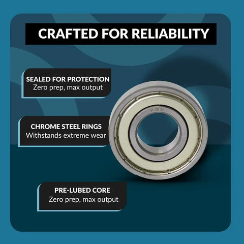 10 Pack R8 Zz Mini Chrome Steel Sealed Ball Bearings 1/2 X 1 1/8 X 5/16 features sealed protection and chrome steel rings.