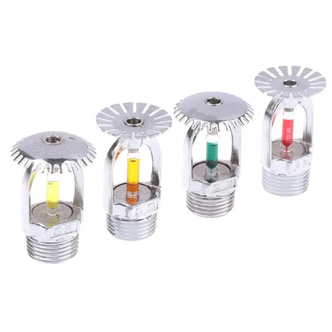 One Piece 20mm Downward Fire Sprinkler Head Built Tough For Fire Extinguishing Systems, four colored heads showing activation temp.