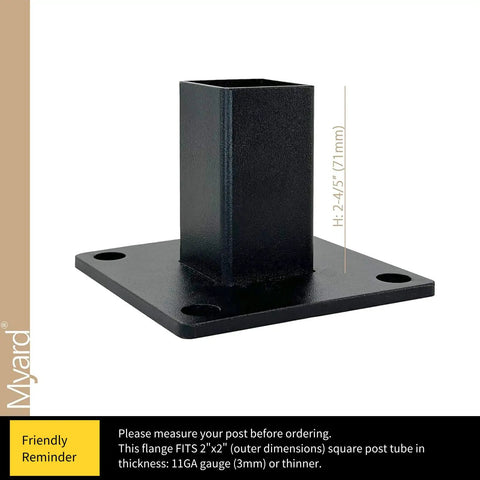 Heavy Duty Steel Fence Base Flange Kit For 2 Inch Square Posts Complete Set With Base Interlocking Cover Built To Last