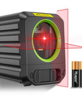 Cross Line Laser Level for DIY Projects with self leveling in under 3 seconds, 100ft range, with batteries and red laser lines