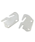 Rock Solid Wood Bed Plates And Rail Hook Plates For Quick Bed Frame Repair With Tough As Nails Iron Construction And Smooth Nickel Finish Includes Complete Four Piece Hardware Kit, iron mounting plates, two pieces, smooth silver finish.
