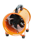 Front view of 12 Inch High Velocity Portable Utility Blower Fan For Basements And Workshops, Industrial Exhaust Ventilator At 3150 RPM