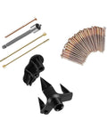 DIY Floor Squeak Repair Kit With 5 Tools And 50 Screws shown, including stainless steel and ABS components, for carpets and hardwood floors.