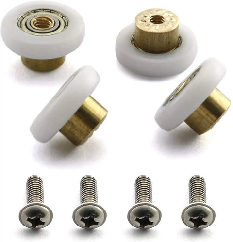 Four Pack Shower Door Rollers Set Replacement Wheels For Glass Sliding Doors 19mm Diameter By 5mm Thickness With 4mm Inner Hole