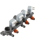 Washing Machine Inlet Solenoid Valve Replacement Kit Direct Fit Easy Install Reliable Water Flow Control For All Wash Cycles Durable Replacement Valve For Worn Or Faulty Units, 4-way gray plastic and metal valve