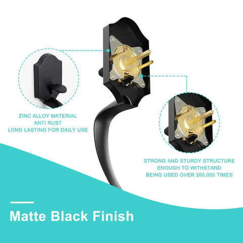 Double Front Door Handle Set With Knobs Matte Black Finish Keyed Handle And Dummy Front Door Lock shown with secure structure components