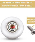 4 Pcs Shower Door Rollers Runners Wheels 19mm Replacement Part For Bathroom Glass Sliding Shower Doors Roller Wheel with M4 screw