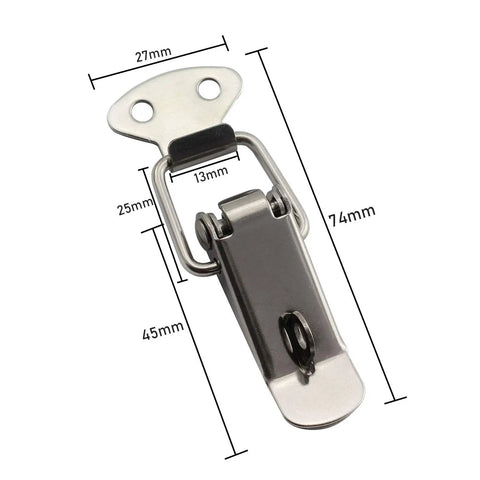 2 Pack 58mm Spring Loaded Latch Catch Toggle Stainless Steel Safety Security Hardware Fitting Duckbill Tensionlock Hasp