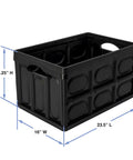 Big Time Heavy Duty Collapsible Storage Bin With 16 Gallon Capacity, Folds Flat Easy For Nifty Closet Or Car Trunk Stash, Stackable Plastic Tote Crate For Versatile Home And Garage Setup In Sleek Black dimensions 13.25 H x 16 W x 23.5 L