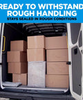 Heavy Duty Clear Packing Tape Six Roll Pack With Smart Dispenser Badass Industrial Adhesive Kicks Butt At Sealing Boxes in moving van.
