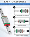 Premium Quality MGN12 Linear Guide Rail System 300Mm With Heavy Duty Bearing Steel Carriages Built Different For Ender 3 3D Printers, assembly guide.
