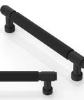 Slick Matte Black Knurled Cabinet Pulls 10 Pack 5 Inch Center To Center Kitchen Drawer Handles Built Tough Hardware angled view.