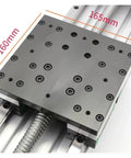 Nema34 Stepper Motor Powered Dual Rail Ball Screw Linear Actuator Slide Table, 160mm by 165mm precision build with steel slides.