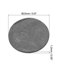 Real Deal Round Graphite Discs And Electrode Plates 23mm X 1.2mm precision CNC milling block top view with dimensions.