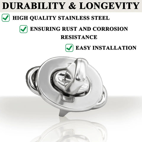 30 Sets Twist Lock Fasteners With Rotating Button Design 304 Stainless Steel Plated Includes Sixty Mounting Screws for Boats and RVs