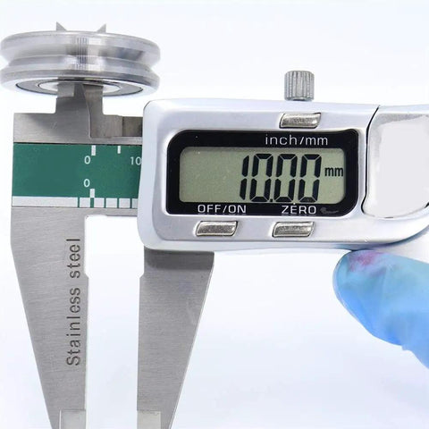 Measuring 10mm diameter of Built Tough V Groove Sealed Ball Bearings Precision Crafted 10 X 32 X 9 mm Heavy Duty Pulley Wheel Rollers.