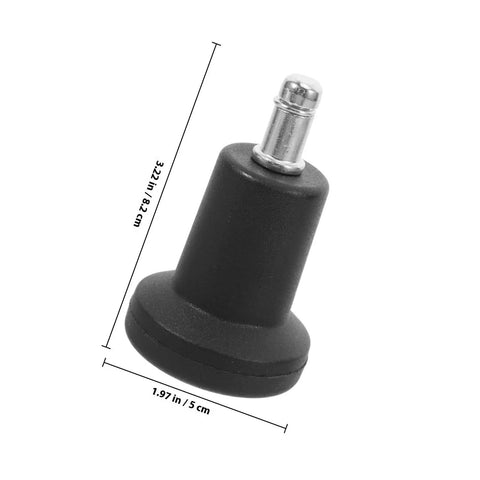 Built Tough Office Chair Casters Replacement Bell Glides Rock Solid Nylon And Iron Grip Tight Floor Savers Smooth Rolling Stationary Feet Black with dimensions.