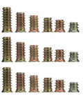 Assorted threaded inserts from 105 Piece Screw In Nuts Threaded Insert Kit For Wooden Furniture Carbon Steel Heavy Duty Easy To Install