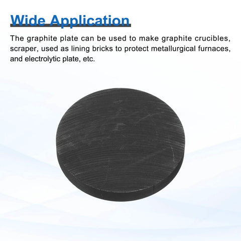 Round Graphite Block Disk Ingot High Purity Graphite Electrode Plate Sheet 40 By 5 Mm For Melting Casting And Electrolysis in black