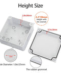 IP65 Weatherproof Outdoor Electrical Junction Box Enclosure, ABS Plastic, Dustproof And Water Resistant, White, 3.9 x 3.9 x 2.8 Inch