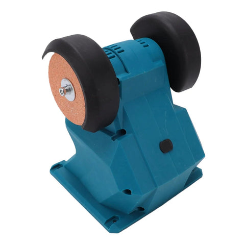 Go Anywhere Cordless Mini Bench Grinder Spinning 5500 Rpm Through Dual 70mm Wheels locked to a rock solid suction base.