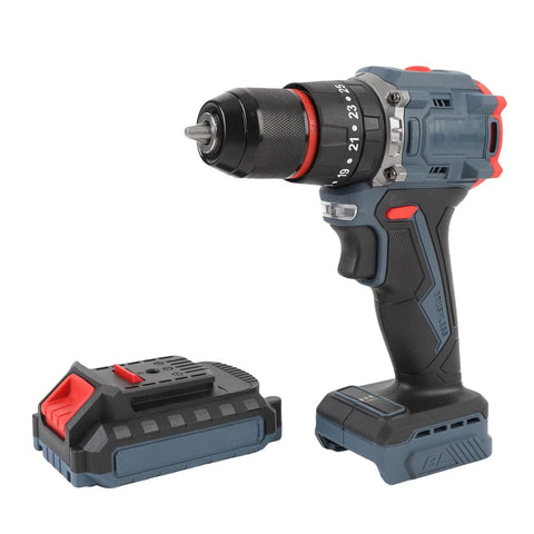 Hardcore Brushless Cordless Drill Kit Brings The Heat And Cranks 1500 RPM With 45Nm Torque, showing drill and battery.