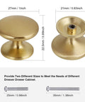 Brass Cabinet Knobs Set 30 Pack 1 Inch Gold Drawer Pulls For Dresser Kitchen Cabinets With Durable Zinc Alloy Construction