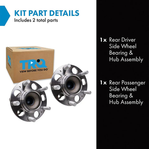Heavy Duty Rear Wheel Hub Bearing Assembly Kit Pair Driver And Passenger Side Direct Fit Replacement Parts in detailed display.