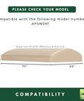 Heavy Duty RipLock 350 Replacement Canopy Top Cover For Abba Patio 3 Person Swing APSW09T Nutmeg Custom Fit dimensions