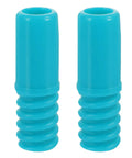 Heavy Duty 2 Pack Threaded Pole End Adapters For 19MM Metal Mop Rods Rock Solid Plastic Replacement Tips, sky blue plastic tips.