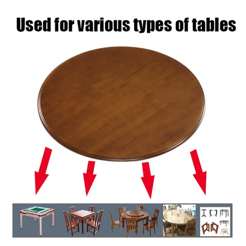 Heavy Duty Wood Lazy Susan Turntable For Round Tables 360 Smooth Spin Serve Food Without The Drama, displayed on various table types.