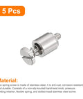 High Grade Stainless Steel Spring Loaded Panel Screws M3 0.5 By 9.5mm With Knurled Heads Fastener Hardware For Pcb Board Mounting shown in close-up.