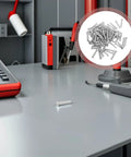 Pro Grade Aluminum Rivet Nuts Kit 4mm 80pcs on workshop table with tool for auto sheet metal repair