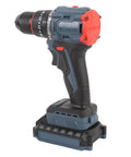Heavy Duty Brushless Cordless Drill Set Is A Total Workhorse Delivering 735W And 1500Rpm To Tackle Tough Jobs Without Breaking A Sweat Featuring 45Nm Torque And 25 Precise Clicks For Exact Control Plus Variable Speed Trigger And Dual Gears To Get The Job, shown in a close-up view.