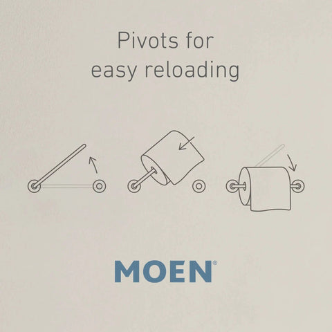 Pivoting mechanism of Doux Matte Black Dope Pivoting Toilet Paper Holder With Pivoting Post For Easy Roll Changes And Sleek Modern Look