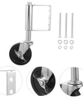 Rock Solid Spring Loaded Gate Wheel Heavy Duty 75kg Black Steel Caster with adjustable mount for smooth gliding operation.