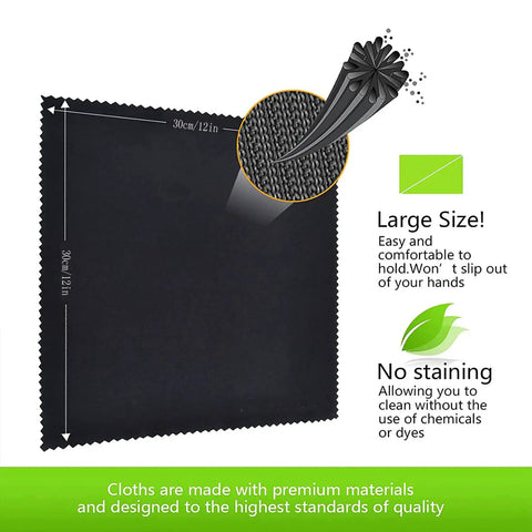 Ultra Soft Extra Large Microfiber Cleaning Cloths Pack Of Five 12 By 12 Inches showing cloth texture and size detail