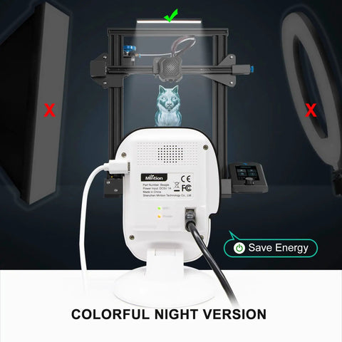 Zero Hassle 3D Printer Wifi Camera With Remote App Control And Auto Timelapse Capture Includes 32GB Memory SD Card For Creality Ender 3 showing setup with monitor and printed model.