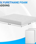 Top Tier Polyurethane Foam Sheets, Heavy Duty Cushion Mat, two 16x12x1 inch white foam boards for gear cases and couch repairs.